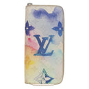 LOUIS VUITTON Monogram Watercolor Zippy Wallet Vertical Blue M80499 Auth 143028A-13