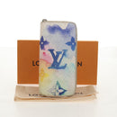 LOUIS VUITTON Monogram Watercolor Zippy Wallet Vertical Blue M80499 Auth 143028A-12