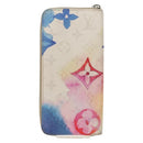 LOUIS VUITTON Monogram Watercolor Zippy Wallet Vertical Blue M80499 Auth 143028A-2