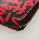 LOUIS VUITTON Monogram Graffiti Zippy Wallet Wallet Pink M93710 Auth 143030V-15