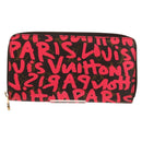 LOUIS VUITTON Monogram Graffiti Zippy Wallet Wallet Pink M93710 Auth 143030V-13