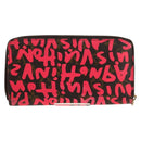 LOUIS VUITTON Monogram Graffiti Zippy Wallet Wallet Pink M93710 Auth 143030V-2