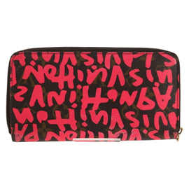 LOUIS VUITTON Monogram Graffiti Zippy Wallet Wallet Pink M93710 Auth 143030V - 0