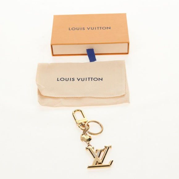 LOUIS VUITTON Porte Cles LV Facet Key Holder metal Gold M65216 LV Auth 143035M
