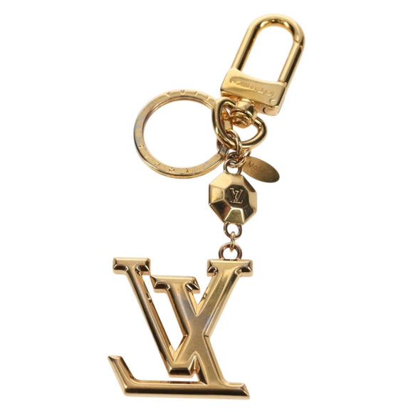 LOUIS VUITTON Porte Cles LV Facet Key Holder metal Gold M65216 LV Auth 143035M
