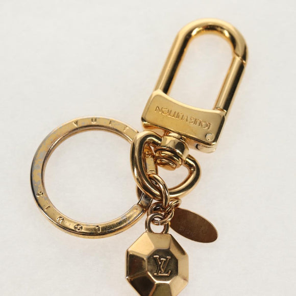 LOUIS VUITTON Porte Cles LV Facet Key Holder metal Gold M65216 LV Auth 143035M