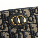 Christian Dior Trotter Canvas Oblique Jacquard Long Wallet Navy Auth 143038M-12