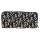 Christian Dior Trotter Canvas Oblique Jacquard Long Wallet Navy Auth 143038M-3