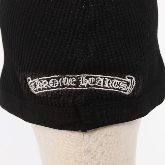 Chrome Hearts Vinegar Scroll Label Thermal Beanie Cotton Black Auth 143039M