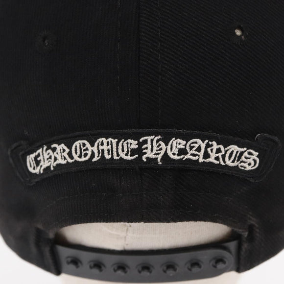 Chrome Hearts CH Plus Vertical Logo Denim Trucker Cap Cotton Black Auth 143040M