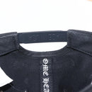 Chrome Hearts CH Plus Vertical Logo Denim Trucker Cap Cotton Black Auth 143040M-19