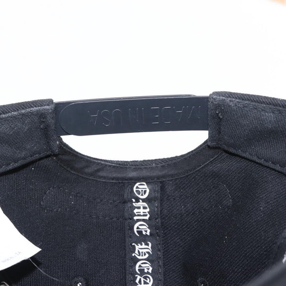 Chrome Hearts CH Plus Vertical Logo Denim Trucker Cap Cotton Black Auth 143040M