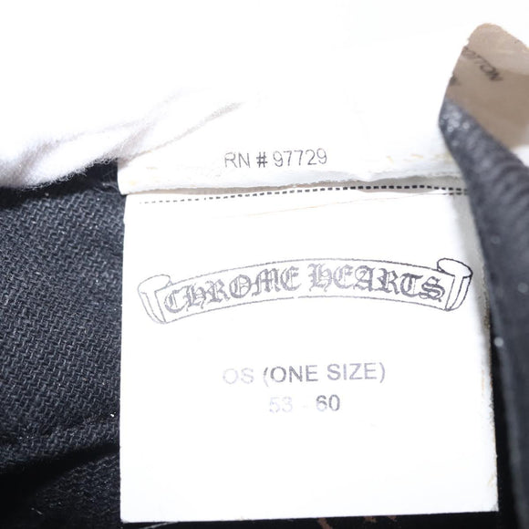 Chrome Hearts CH Plus Vertical Logo Denim Trucker Cap Cotton Black Auth 143040M