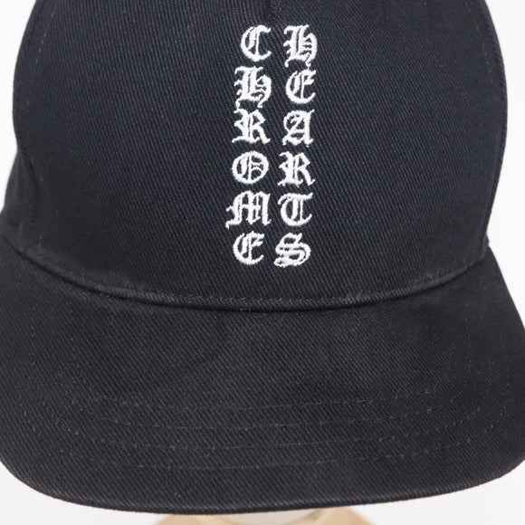 Chrome Hearts CH Plus Vertical Logo Denim Trucker Cap Cotton Black Auth 143040M