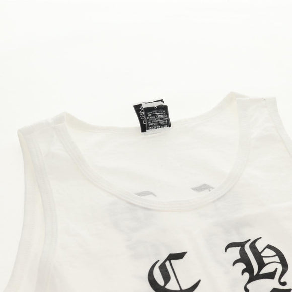 Chrome Hearts Logo Print Tank Top Cotton White Auth 143045M