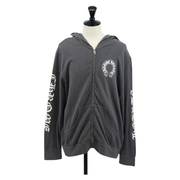Chrome Hearts Horseshoe Print Dagger Zip Up Hoodie Polyester Auth 143048M