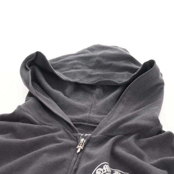 Chrome Hearts Horseshoe Print Dagger Zip Up Hoodie Polyester Auth 143048M