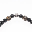Chrome Hearts CH Cross Onyx 0.2"" Bead Bracelet Bracelet Ag925 Auth 143051M-12