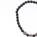 Chrome Hearts CH Cross Onyx 0.2"" Bead Bracelet Bracelet Ag925 Auth 143051M-4
