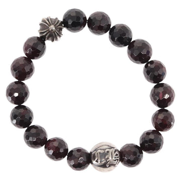 Chrome Hearts CH Plus Cross Ball Garnet 0.4"" Bead Bracelet Ag925 Auth 143052M