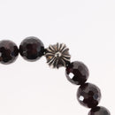 Chrome Hearts CH Plus Cross Ball Garnet 0.4"" Bead Bracelet Ag925 Auth 143052M-11