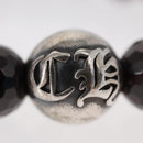 Chrome Hearts CH Plus Cross Ball Garnet 0.4"" Bead Bracelet Ag925 Auth 143052M-13