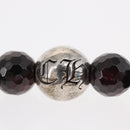 Chrome Hearts CH Plus Cross Ball Garnet 0.4"" Bead Bracelet Ag925 Auth 143052M-14