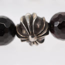 Chrome Hearts CH Plus Cross Ball Garnet 0.4"" Bead Bracelet Ag925 Auth 143052M-15