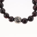 Chrome Hearts CH Plus Cross Ball Garnet 0.4"" Bead Bracelet Ag925 Auth 143052M-3