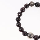 Chrome Hearts CH Plus Cross Ball Garnet 0.4"" Bead Bracelet Ag925 Auth 143052M-4