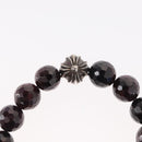 Chrome Hearts CH Plus Cross Ball Garnet 0.4"" Bead Bracelet Ag925 Auth 143052M-6