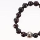 Chrome Hearts CH Plus Cross Ball Garnet 0.4"" Bead Bracelet Ag925 Auth 143052M-9