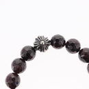 Chrome Hearts CH Plus Cross Ball Garnet 0.4"" Bead Bracelet Ag925 Auth 143053M-11