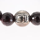 Chrome Hearts CH Plus Cross Ball Garnet 0.4"" Bead Bracelet Ag925 Auth 143053M-12