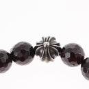 Chrome Hearts CH Plus Cross Ball Garnet 0.4"" Bead Bracelet Ag925 Auth 143053M-15