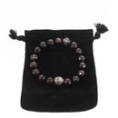 Chrome Hearts CH Plus Cross Ball Garnet 0.4"" Bead Bracelet Ag925 Auth 143053M-18