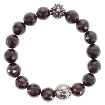 Chrome Hearts CH Plus Cross Ball Garnet 0.4"" Bead Bracelet Ag925 Auth 143053M - 0