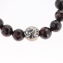 Chrome Hearts CH Plus Cross Ball Garnet 0.4"" Bead Bracelet Ag925 Auth 143053M-3