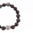 Chrome Hearts CH Plus Cross Ball Garnet 0.4"" Bead Bracelet Ag925 Auth 143053M-5