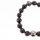 Chrome Hearts CH Plus Cross Ball Garnet 0.4"" Bead Bracelet Ag925 Auth 143053M-9