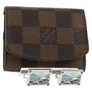 LOUIS VUITTON Damier Classic Car Bouton de Manchette Cuffs Ag925 LV Auth 143055M-1