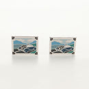 LOUIS VUITTON Damier Classic Car Bouton de Manchette Cuffs Ag925 LV Auth 143055M-19