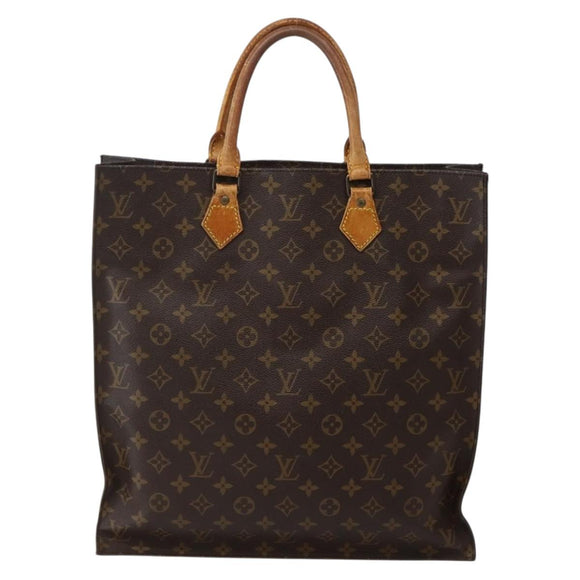 LOUIS VUITTON Monogram Sac Plat Hand Bag M51140 LV Auth 143075