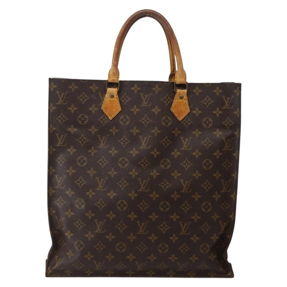 LOUIS VUITTON Monogram Sac Plat Hand Bag M51140 LV Auth 143075