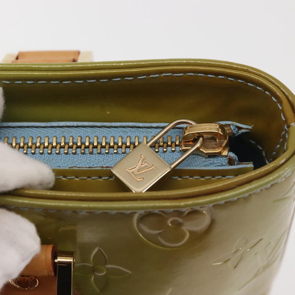 LOUIS VUITTON Monogram Vernis Houston Hand Bag Baby Blue M91005 LV Auth 143080