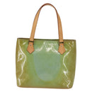 LOUIS VUITTON Monogram Vernis Houston Hand Bag Baby Blue M91005 LV Auth 143080-13