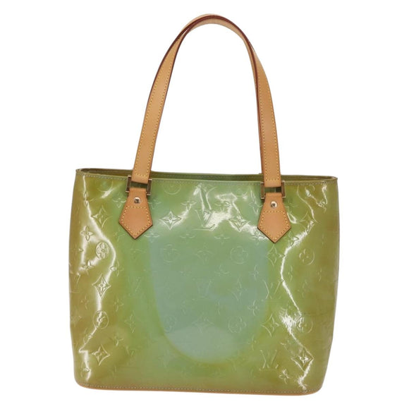 LOUIS VUITTON Monogram Vernis Houston Hand Bag Baby Blue M91005 LV Auth 143080