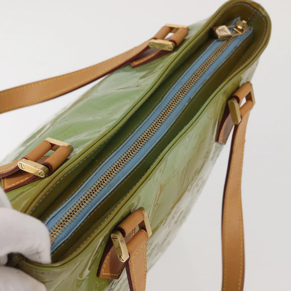 LOUIS VUITTON Monogram Vernis Houston Hand Bag Baby Blue M91005 LV Auth 143080