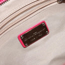 Salvatore Ferragamo Gancini Shoulder Bag Raffia Pink Silver Auth 143084-20