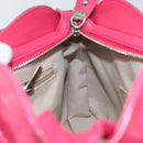 Salvatore Ferragamo Gancini Shoulder Bag Raffia Pink Silver Auth 143084-21